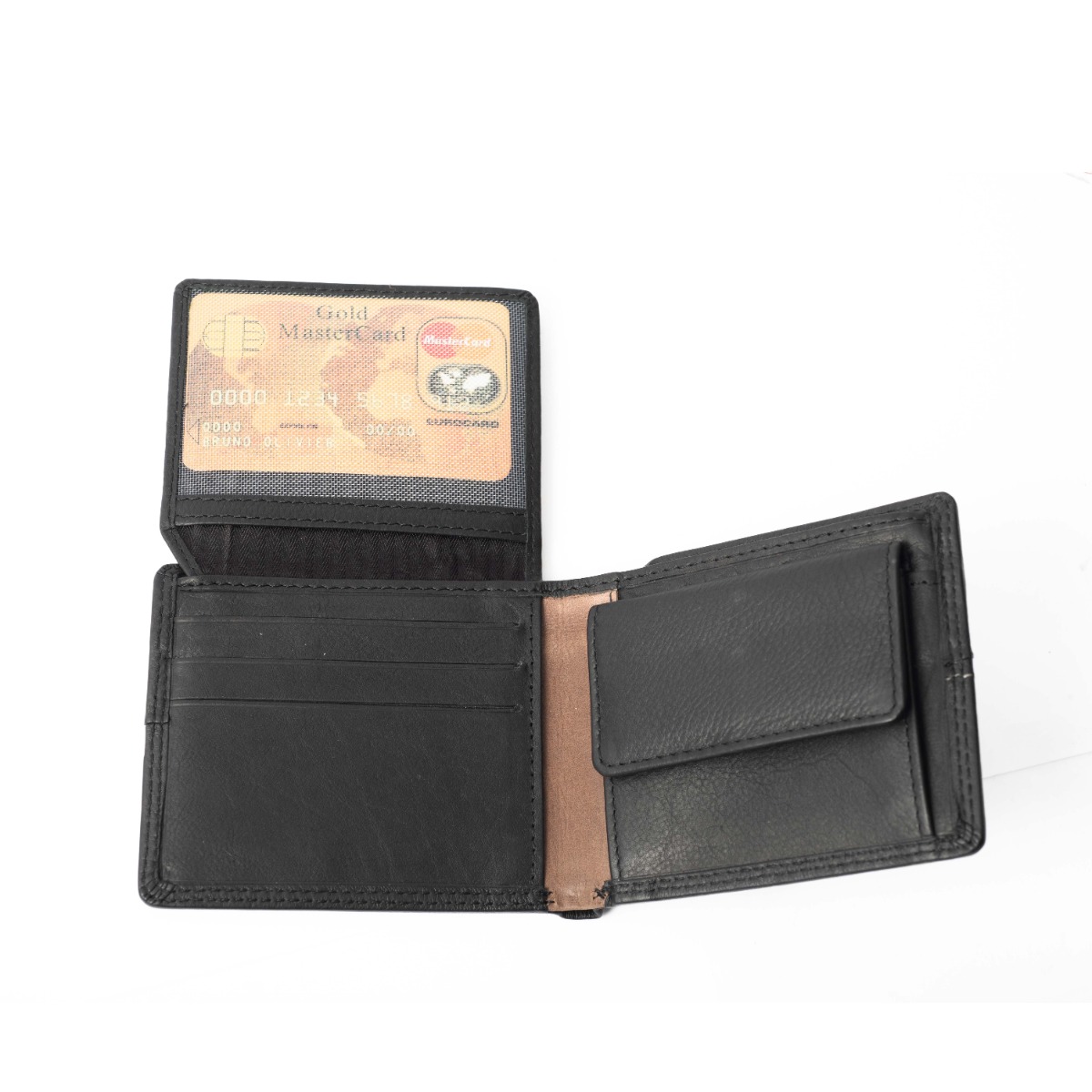 Δερμάτινο πορτοφόλι με καρτοθήκη μαύρο