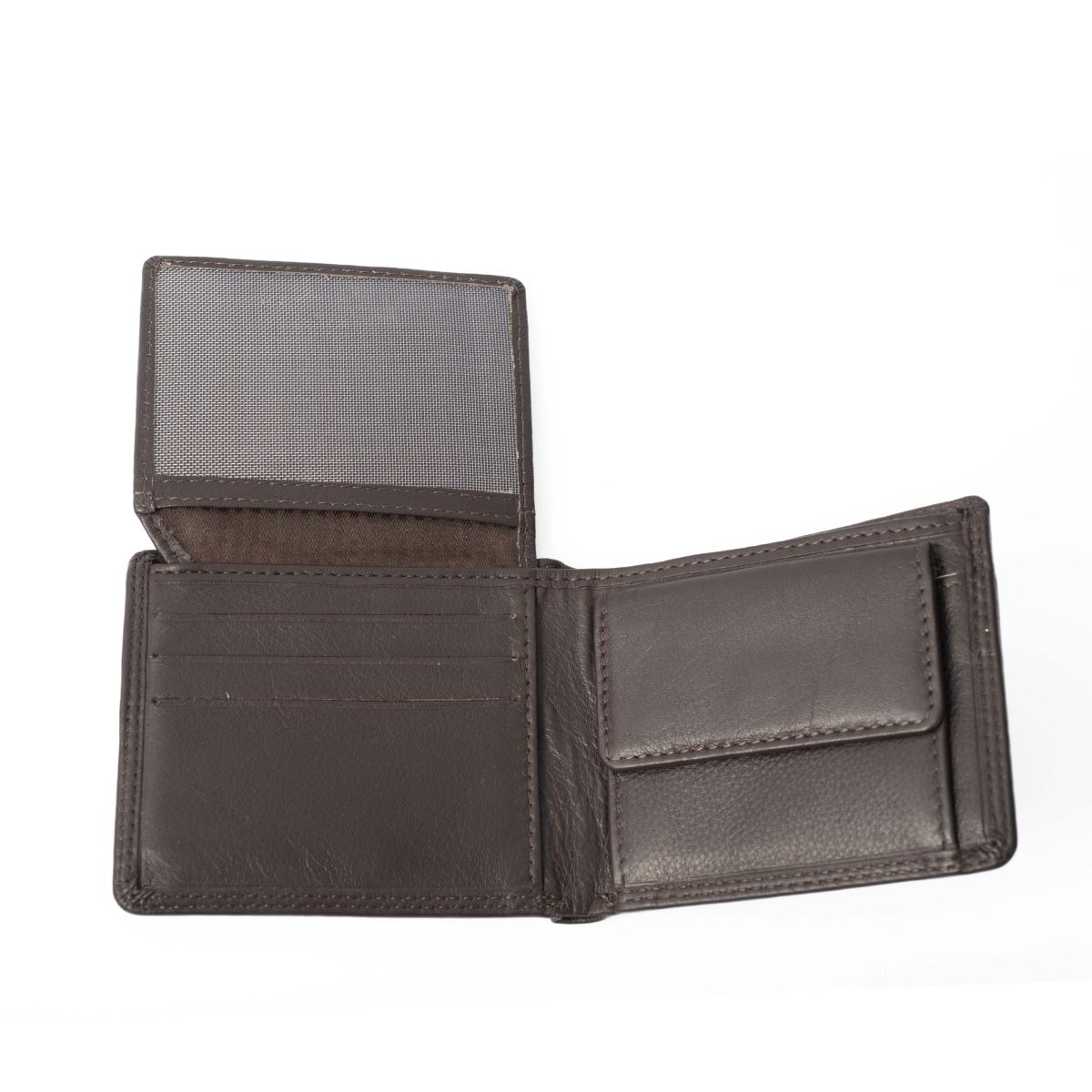 Δερμάτινο πορτοφόλι με καρτοθήκη καφέ