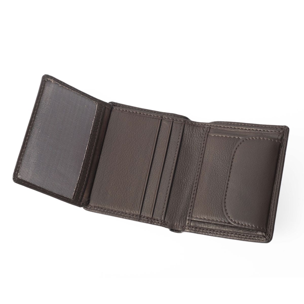 Δερμάτινο πορτοφόλι μικρό με καρτοθήκη καφέ