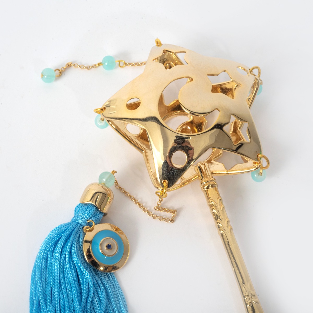 Παιδική κουδουνίστρα 18εκ. ορείχαλκος, κίτρινο επιχρύσωμα 24Κ