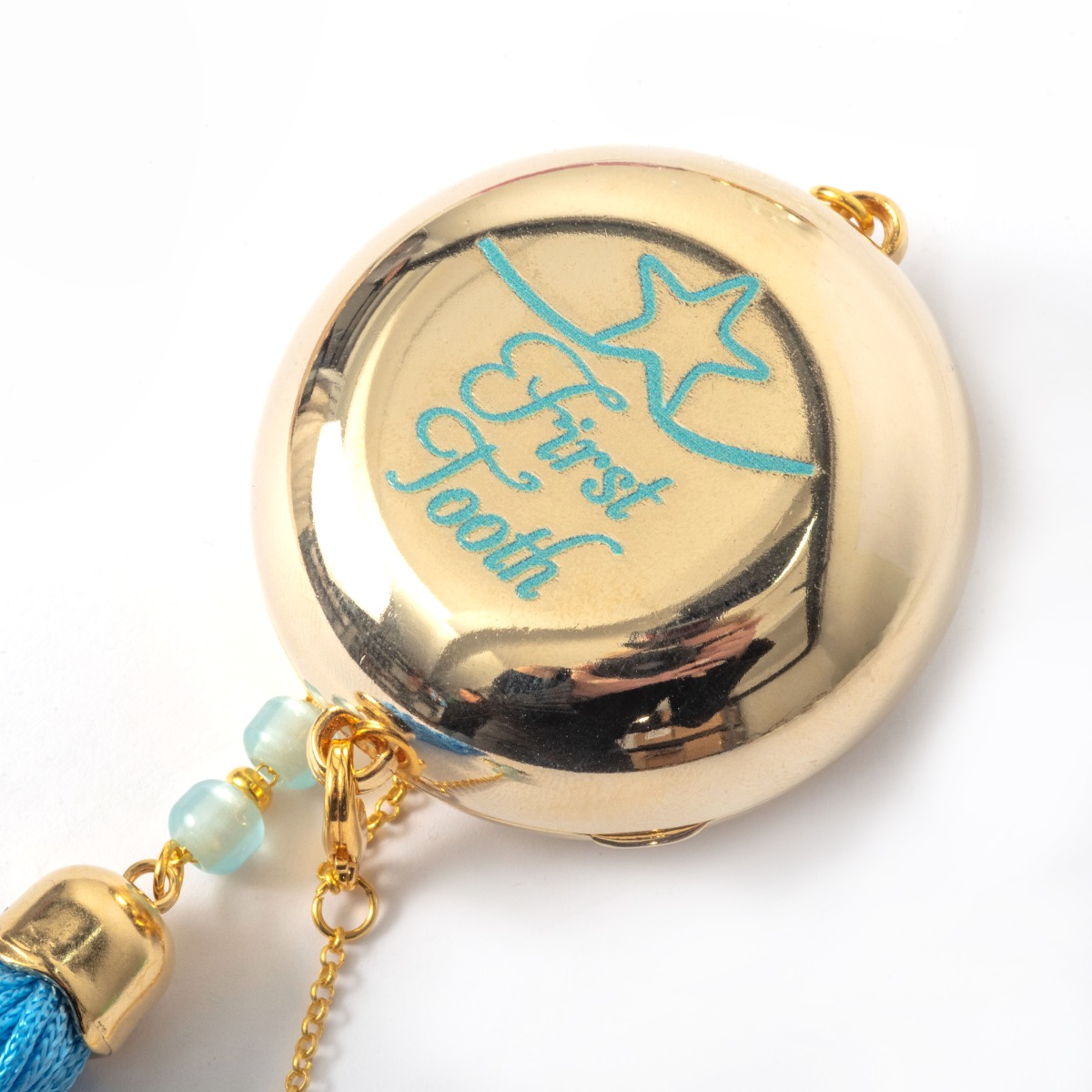 Παιδικό κουτί αναμνήσεων "My First Tooth" από ορείχαλκο, κίτρινο επιχρύσωμα 24Κ