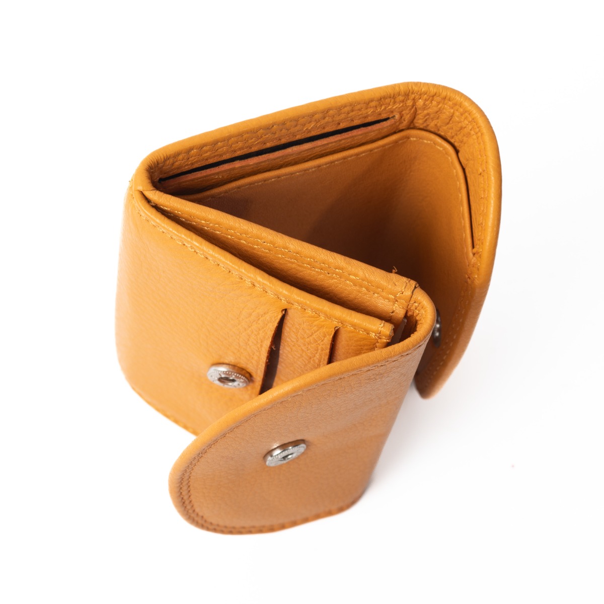 Δερμάτινο πορτοφόλι μικρό κίτρινο