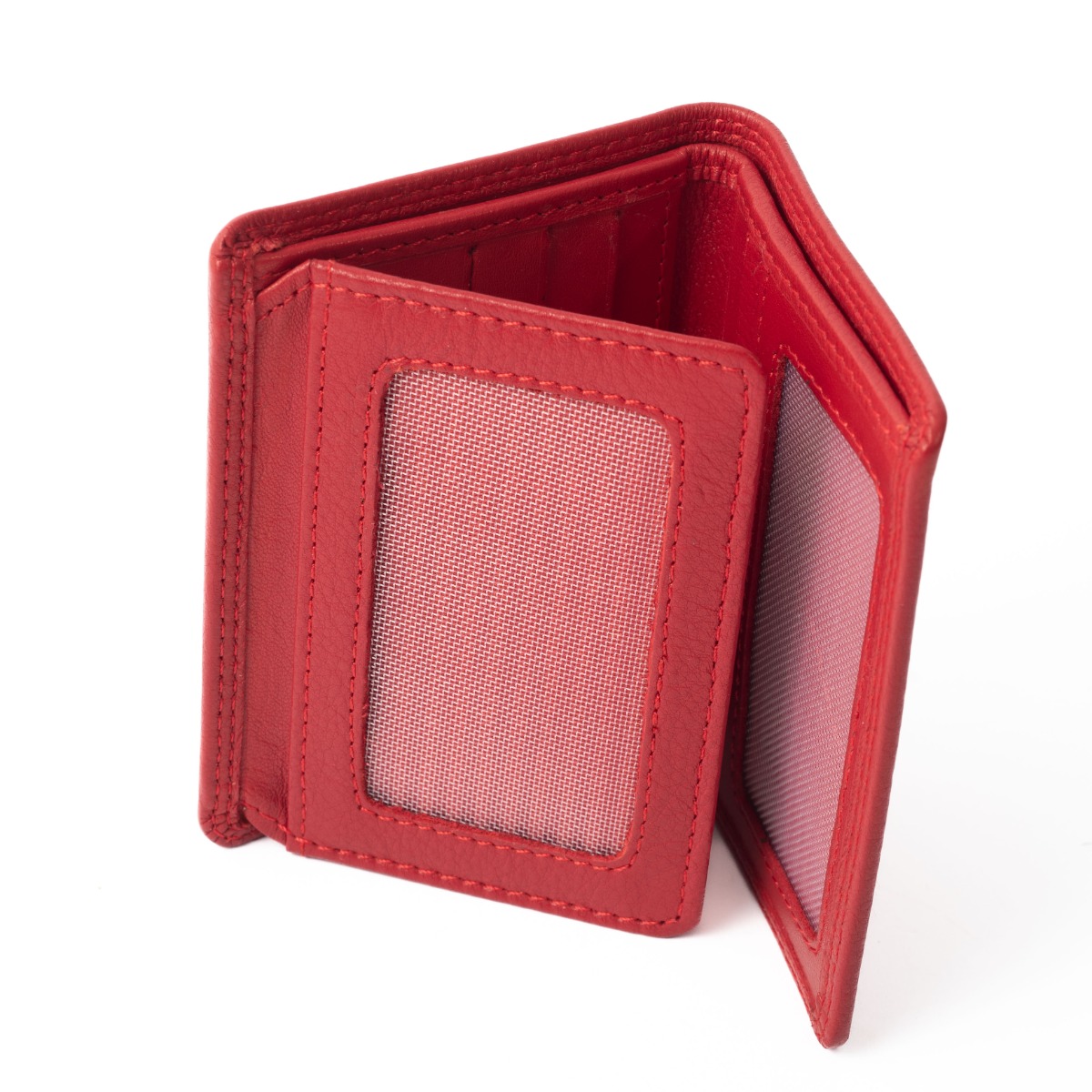 Δερμάτινο πορτοφόλι μικρό κόκκινο