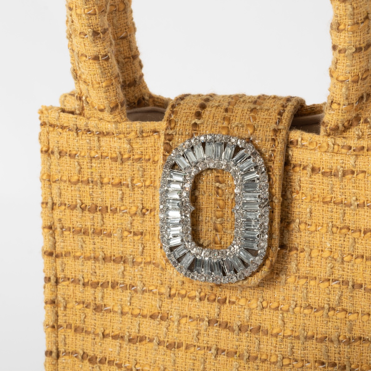 Τσαντάκι χειρός υφασμάντινο με στρας κούμπωμα