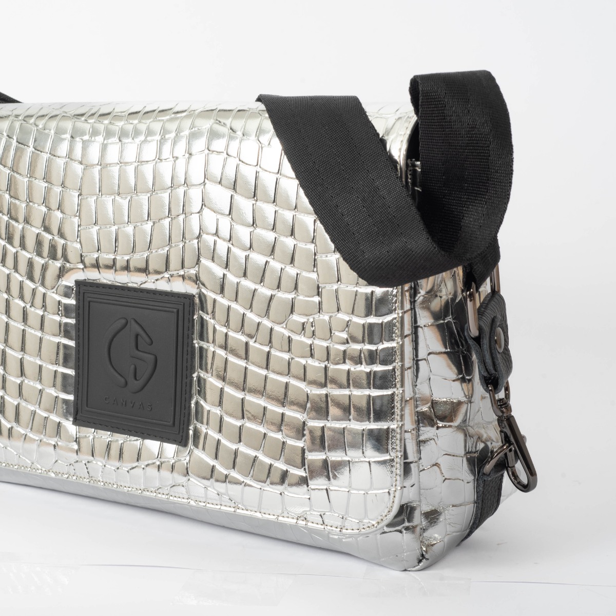 Τσάντα ώμου silver CANVAS MESTA