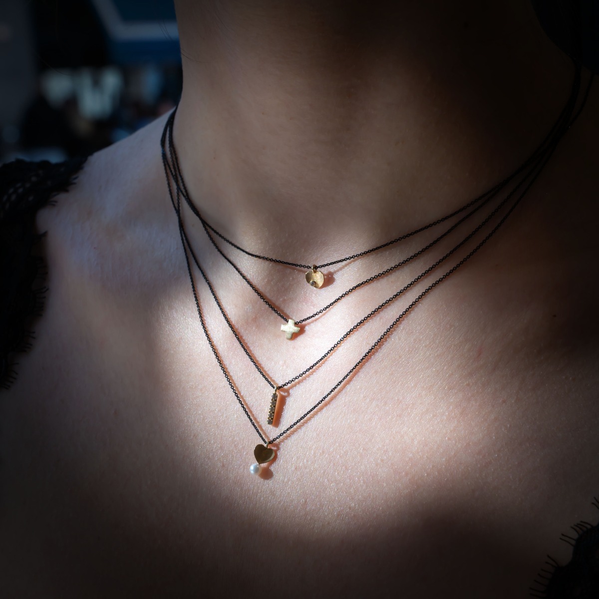 Κολιέ Καρδιά με ζιργκόν.