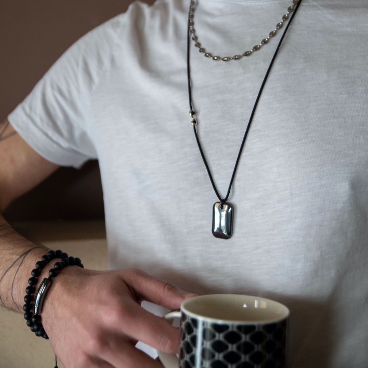 Κολιέ ταυτότητα αιματίτη