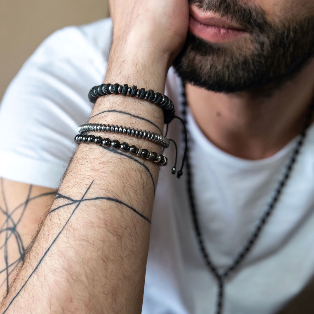 Βραχιόλι με χάντρα ροδέλα