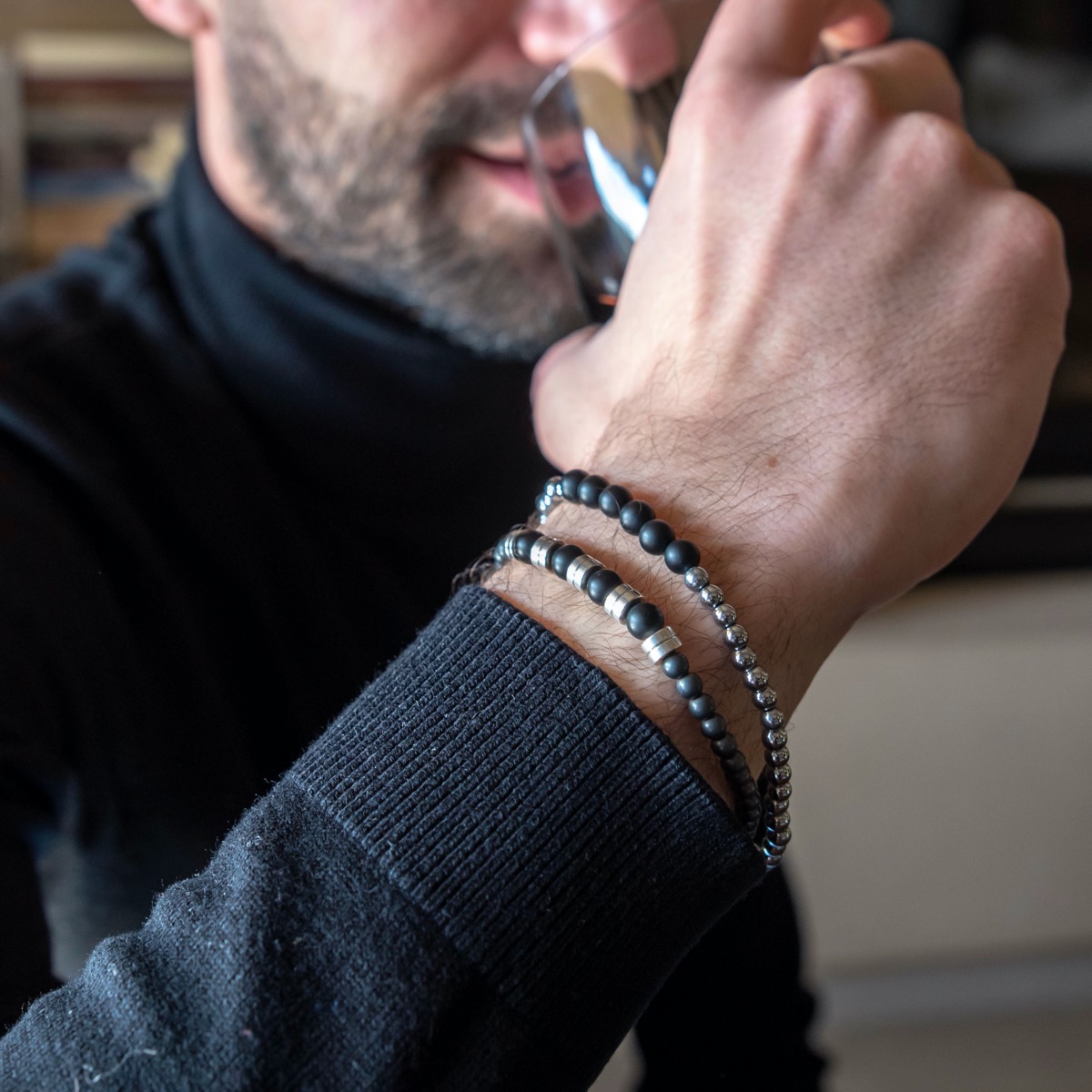 Βραχιόλι αιματίτης γκρι