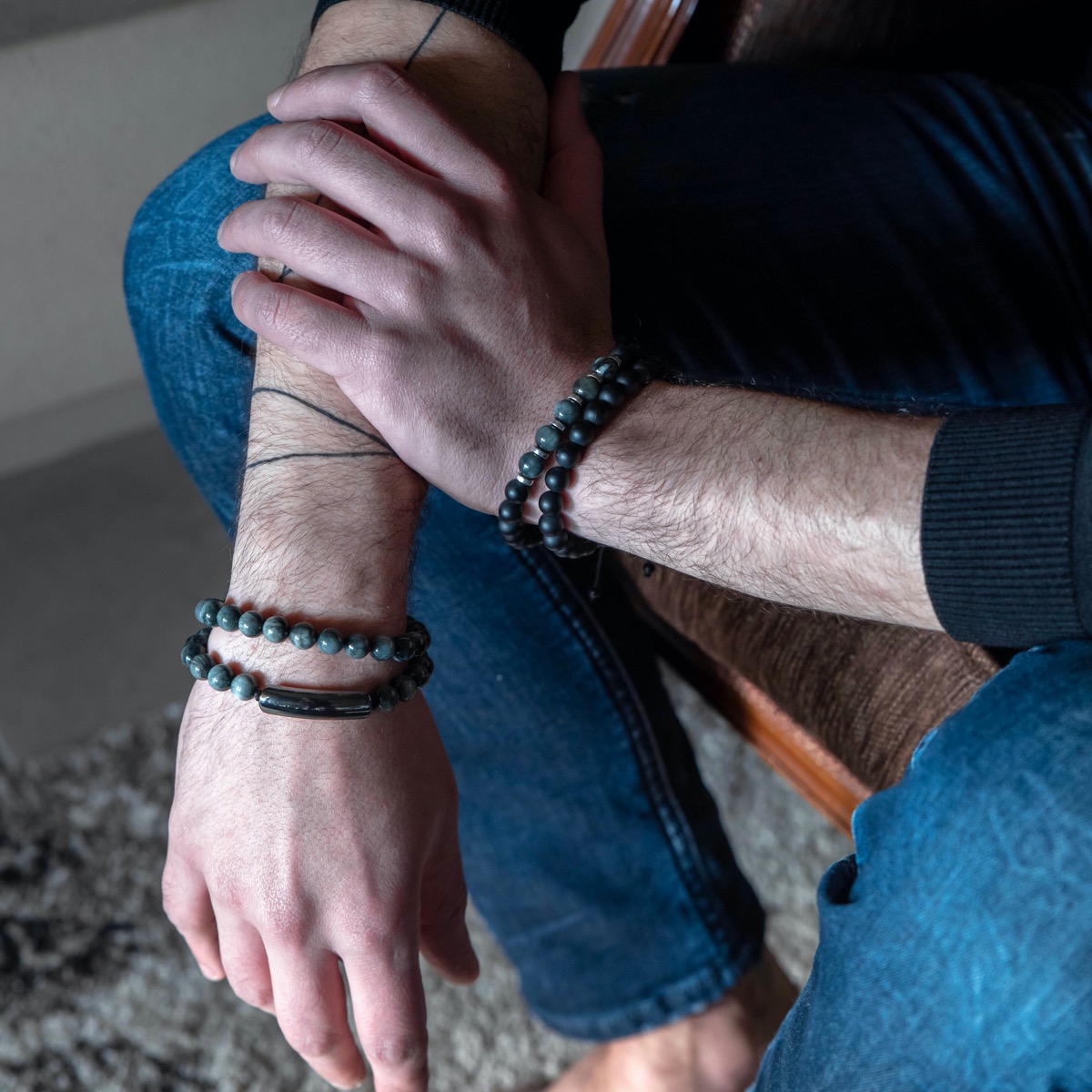 Βραχιόλι Μαύρος Όνυχας με Μάτι της Τίγρης