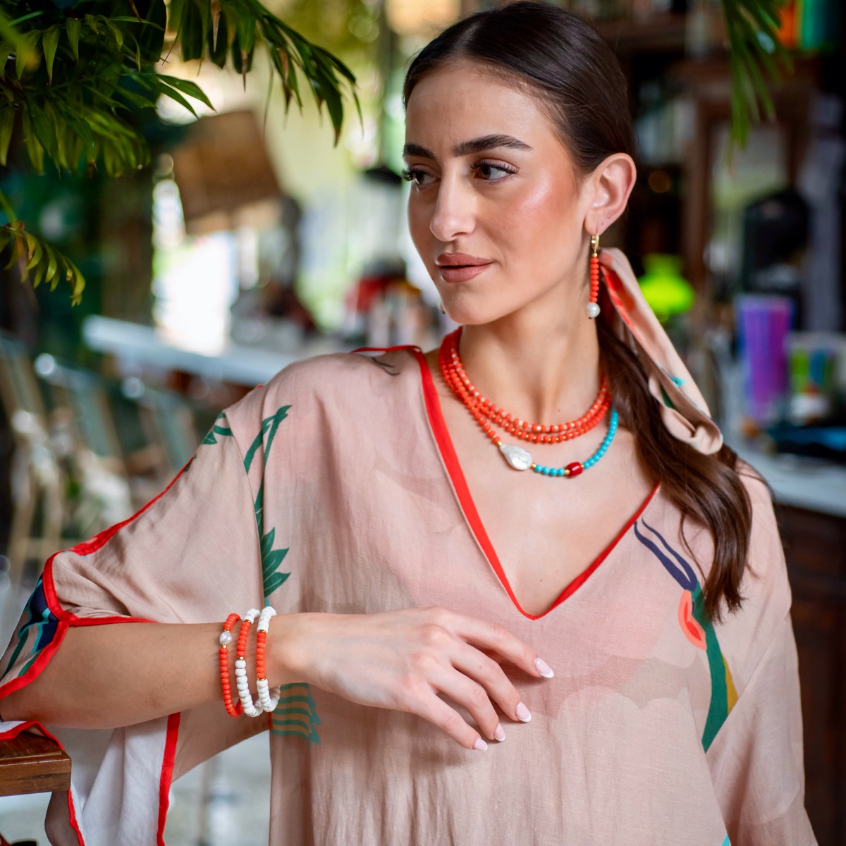 Βραχιόλι Κοράλλι ροδέλα