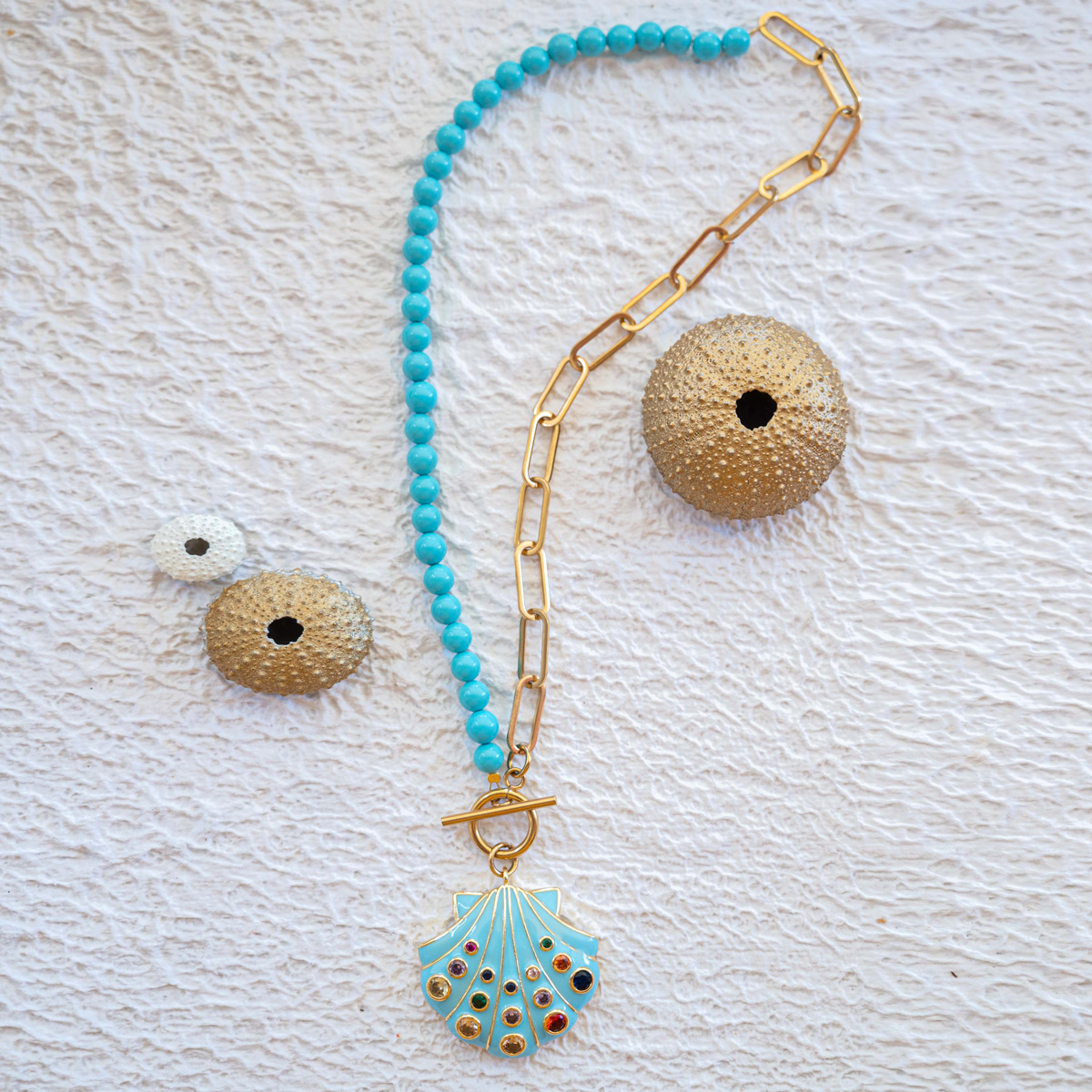 Κολιέ Κοχύλι τιρκουάζ